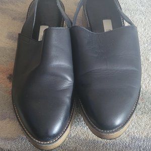 Miista black leather flats size 38